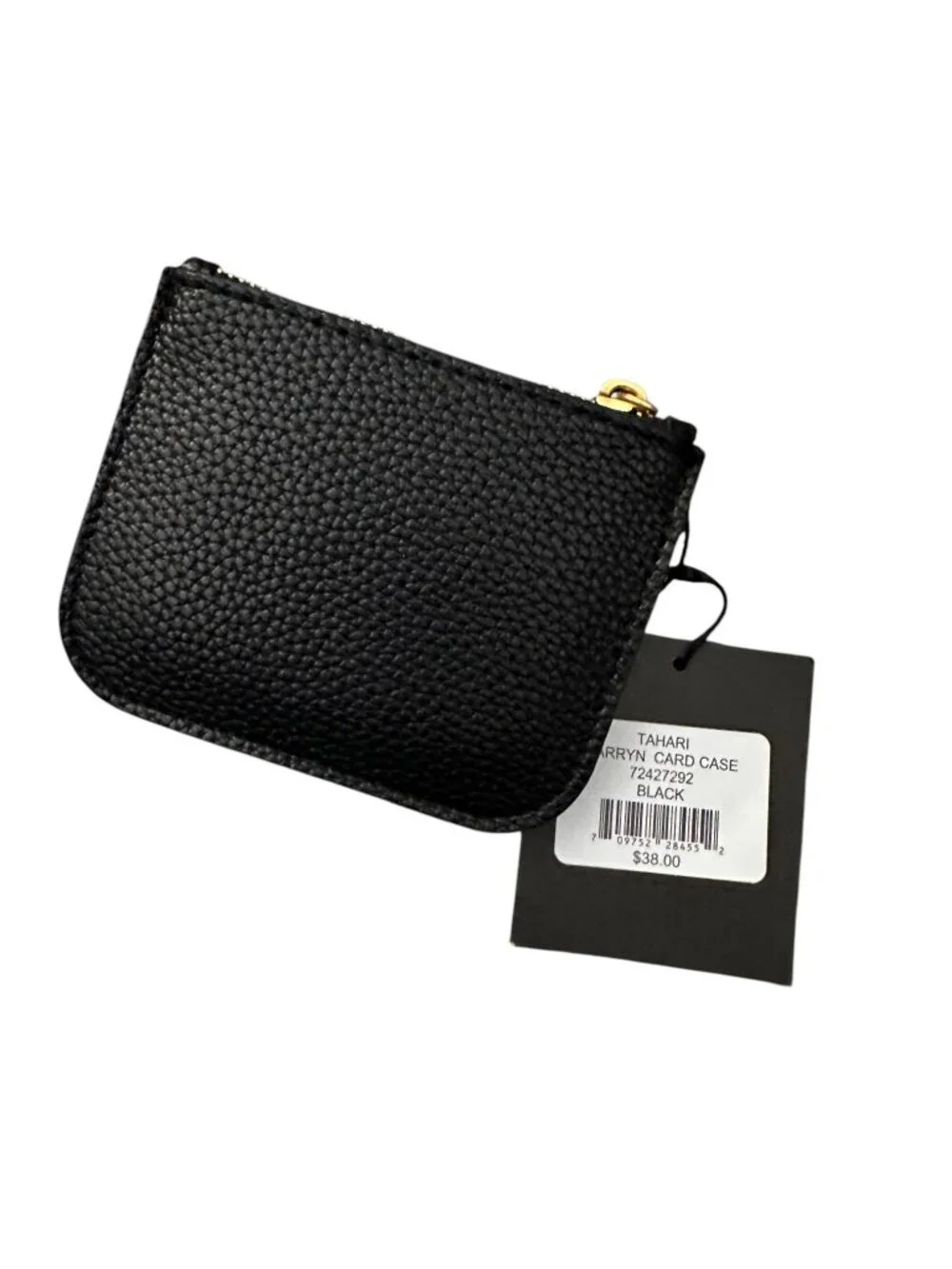 NEW Tahari Black Pebbled Leather Tarryn Small Card Holder Wallet